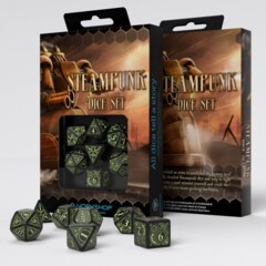 Steampunk Black & glow-in-the-dark Dice Set (7)