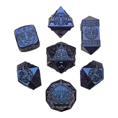 Nahuatl's Chance Blue Metal RPG Dice Set