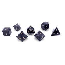 Ebony Cats Eye 7 Piece RPG Dice Set Gemstone