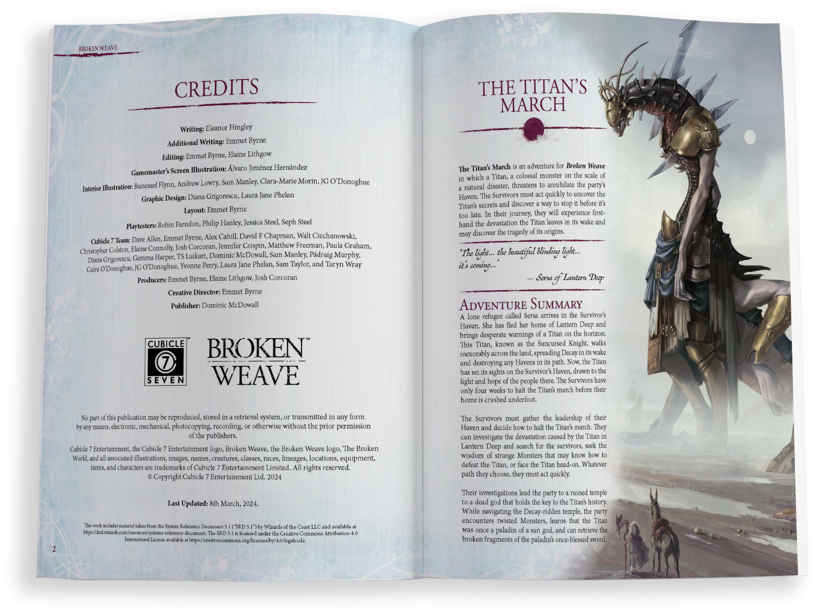 Broken Weave Gamemasters Screen