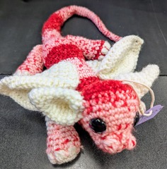 Bandty Crochet: Dragon (Small) - Red/White - Candy Cane