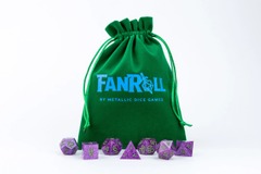 FanRoll Green with Gold lining Velvet Dice Bag With Satin Liner 6″x8