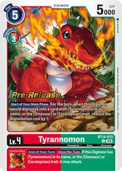 Tyrannomon - BT14-013 - P (Blast Ace Pre-Release Promo) - Foil