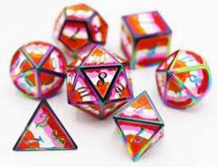 Community Lesbian Pride Flag - RPG Metal Dice Set