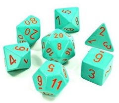 Heavy Turquoise/Orange Lab Dice 30039