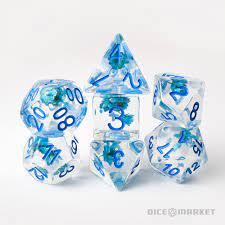 Blue Flowers RPG Dice Set