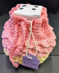 Bandty Crochet: Dice Bag (Large)  - Dragon Egg - Pastel Pink