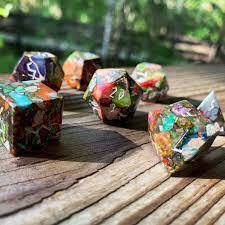 Mardi Gras Imperial Jasper - 7 Piece RPG Set TruStone Dice