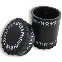 Dice Cup: Runic Leather (Black)