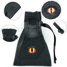 Black Leatherette Fire Demon Eye Dice Bag