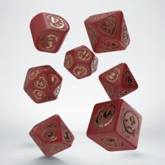 Dragons Modern Dice Set Red & Gold