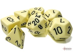 Chessex (25462): Polyhedral 7-Die Set: Opaque: Pastel Yellow/Black