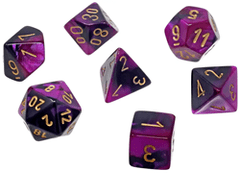 Mini Polyhedral 7-Die Set: GEMINI: BLACK-PURPLE/GOLD