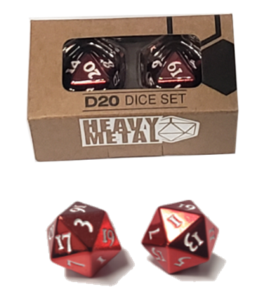 Heavy Metal D20 Dice Set: Red