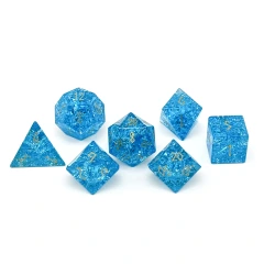 SHATTERED ZIRCON AQUAMARINE - 7 PIECE RPG SET ZIRCON GLASS DICE