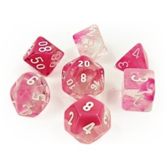 Gemini Clear Pink/White Luminary Lab Dice (CHX30042)