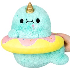 Mini Squishable Sparkles the Narwhal in Donut