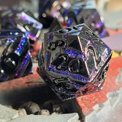 Banded Star Slash Set of 7 Metal Dice Set