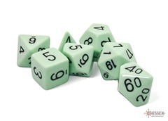 Chessex (25465): Polyhedral 7-Die Set: Opaque: Pastel Green/Black