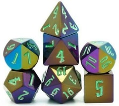 Foam Brain Games Dice Jumbo Poly Set - Metallic w/Green