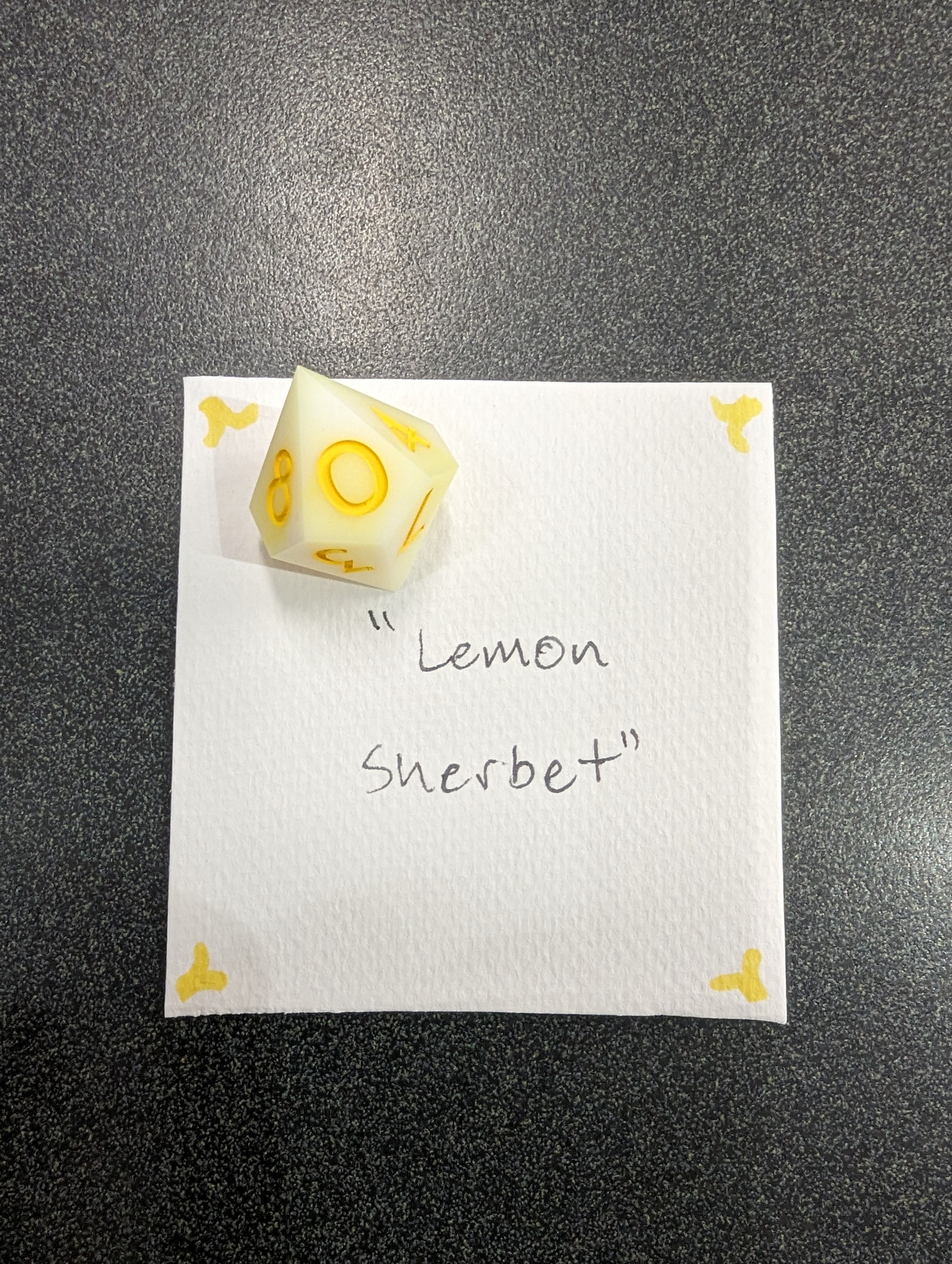 AsheVillains Custom Dice Lemon Sherbet (Standard)