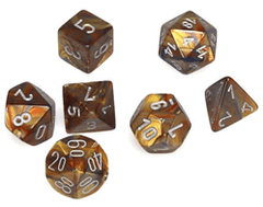 Mini Polyhedral 7-Die Set: LUSTROUS: GOLD/SILVER