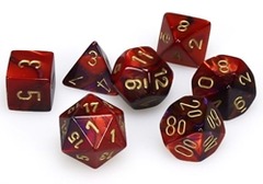 Mini Polyhedral 7-Die Set: GEMINI: PURPLE-RED/GOLD