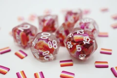 Community Lesbian Pride Flag Resin RPG Dice Set