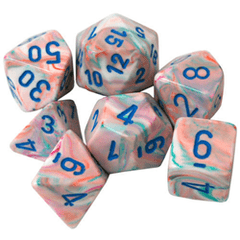 Mini Polyhedral 7-Die Set: FESTIVE: POP ART/BLUE