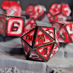 Blood Bank Metal RPG Dice Set