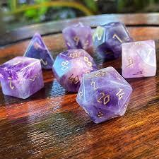 Amethyst Gemstone RPG Dice