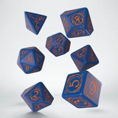 Wizard Dice Set: Dark Blue with Orange