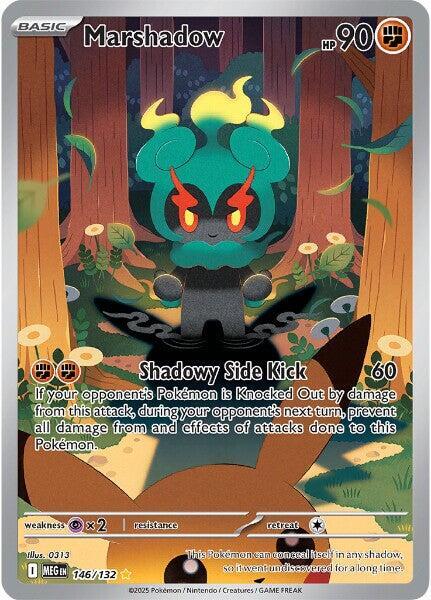 NM-Mint, Englisch Pokemon Holo Marshadow - 146/132 - Illustration Rare ME - Mega 