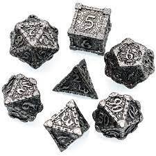 Dagger of Venom: Silver RPG Metal Dice Set