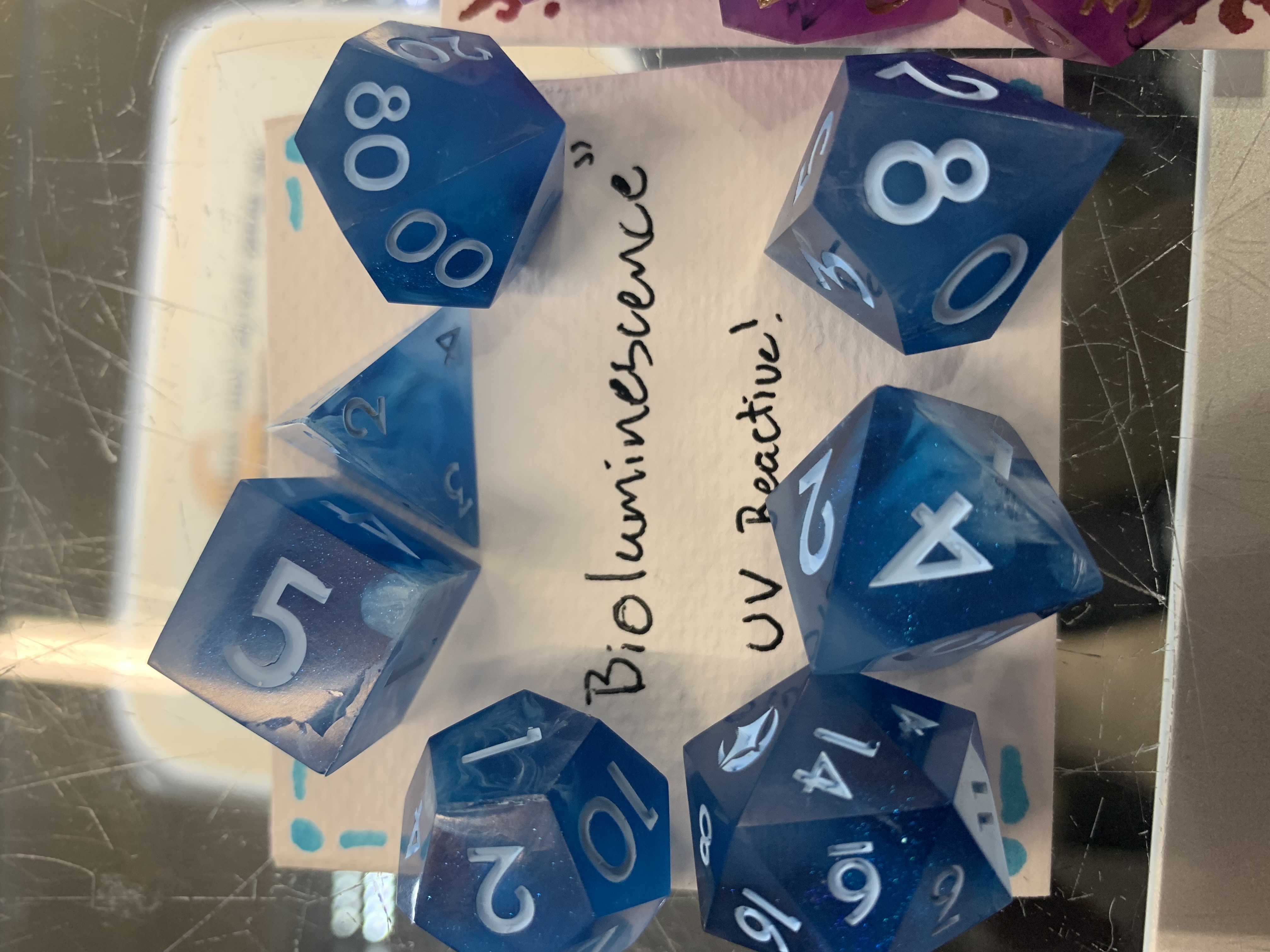 AsheVillains Custom Dice Bioluminescence