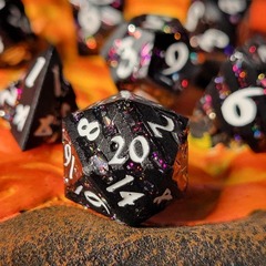 Coal Fire Mini Metal RPG Dice Set