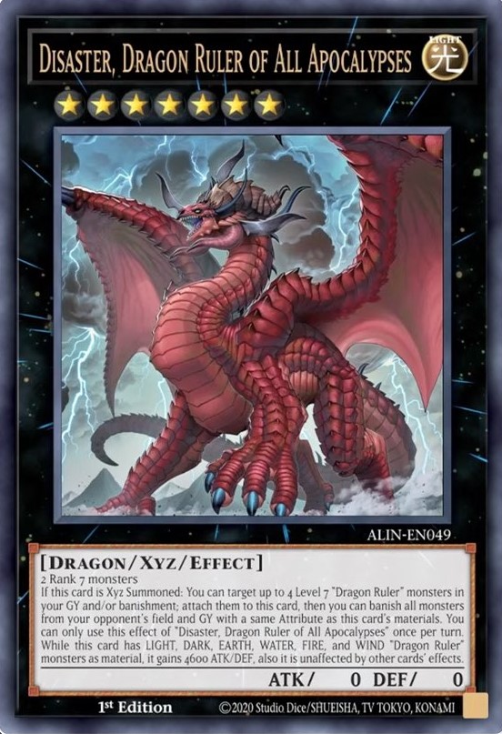 Lightly Played, English Yu Gi Oh Disaster, Dragon Ruler of All Apocalypses - ALI - Picture 1 of 1