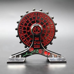 TEG - Black w/ Red All-in-One Metal Dice Spin-Wheel