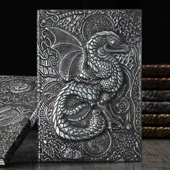 TEG - Embossed A5 80-Page Journal - Silver Young Dragon