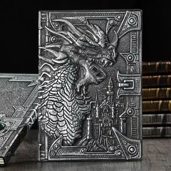 TEG - Embossed A5 80-Page Journal - Silver Elder Dragon