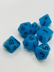 TEG - 7 Aqua w/ Black Glow-in-the-Dark Polyhedral Dice