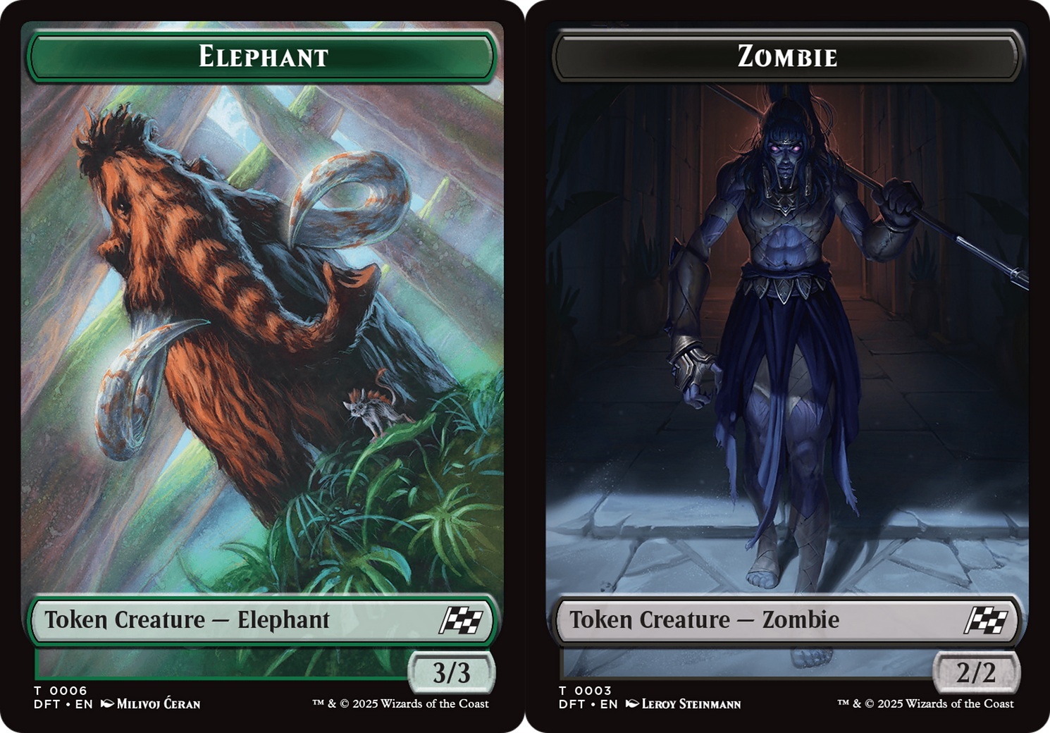 Elephant (0006) // Zombie (0003) Double-Sided Token