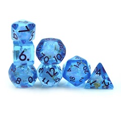 TEG - 7 Blue w/ Purple Translucent Polyhedral Dice