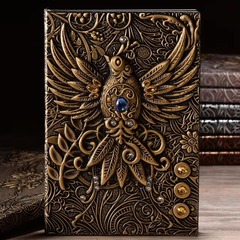 TEG - Embossed A5 80-Page Journal - Gold Jeweled Bird