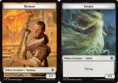Human (0002) // Spirit (0004) Double-Sided Token - Foil