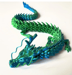 3D Printed Dragon - Blue & Green