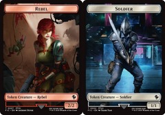 Rebel (0007) // Soldier (0002) Double-Sided Token - Surge Foil