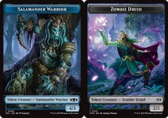 Salamander Warrior (0008) // Zombie Druid (0010) Double-sided Token