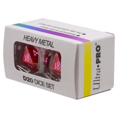 Ultra Pro Dice: Vivid Heavy Metal D20 - Red (2)