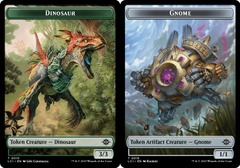 Dinosaur (0010) // Gnome (0016) Double-Sided Token - Foil